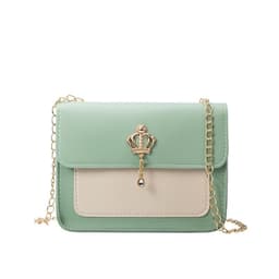 image-Women's Contrast Color Crown Ornaments Small Square Bag