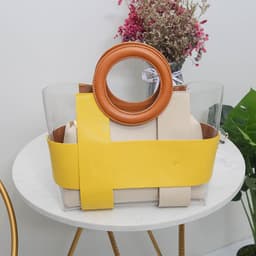 image-Color Matching Round Wrist Women's Bag