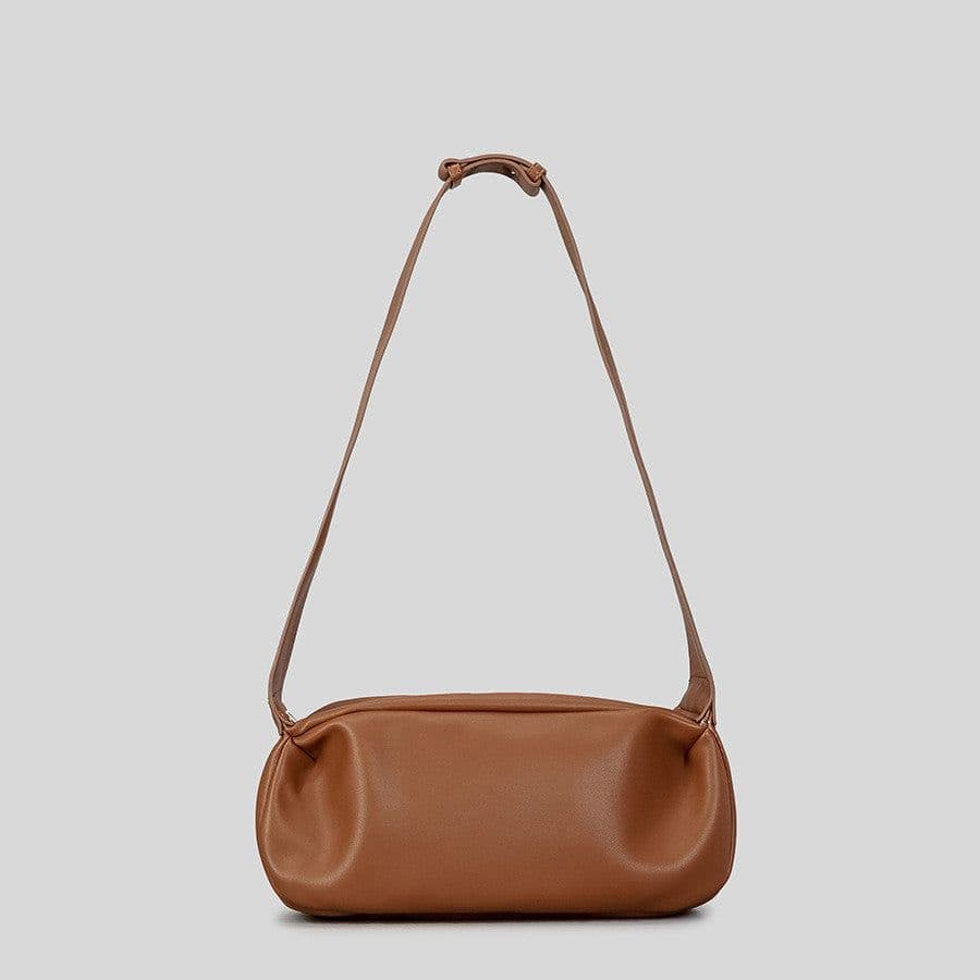 image-Wide Shoulder Strap Soft Pu Dumpling Bag Women