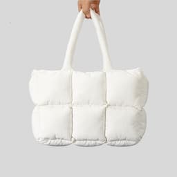 image-Soft Down Handbag Woman Cotton Dress Bags Filled With Cotton