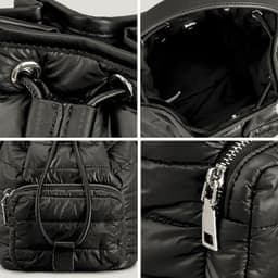 image-Retro Down Cotton Women's Bucket Bag Niche Nylon