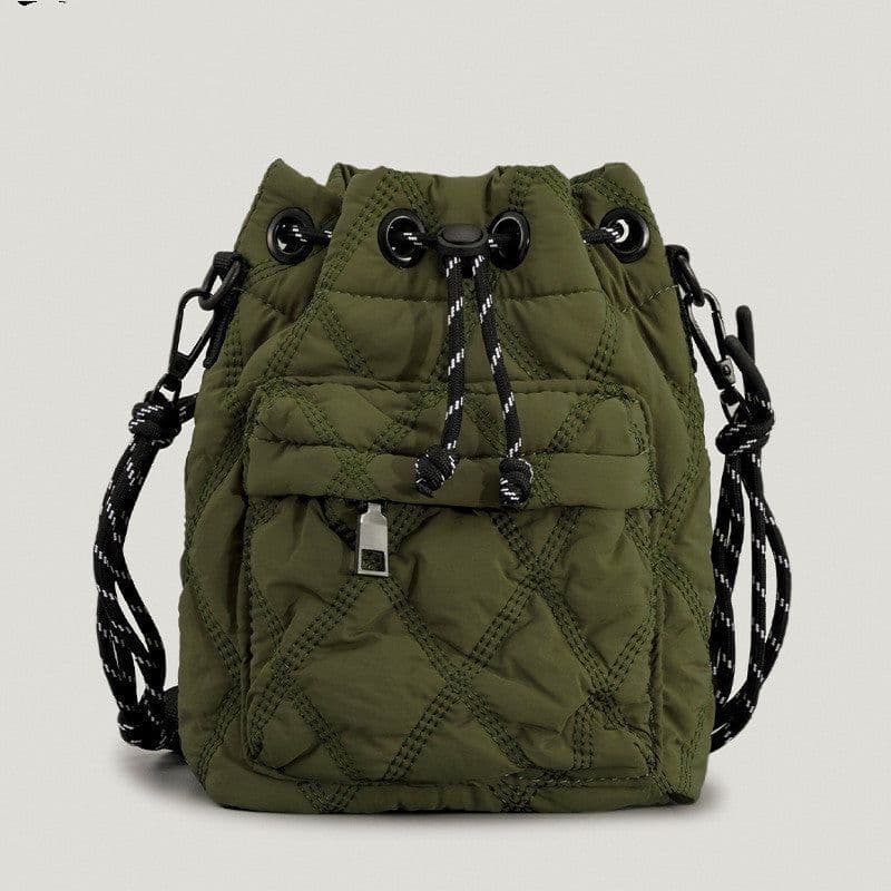 image-Cushion Cotton Women's Bucket Bag Niche Nylon Rhombus