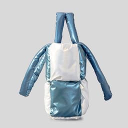 image-Women Handbags Winter Color Matching Down Cotton-padded Coat Tote Bag Soft Plaid Shoulder Bags