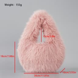 image-European And American Simple Imitation Fur Plush Tote Women
