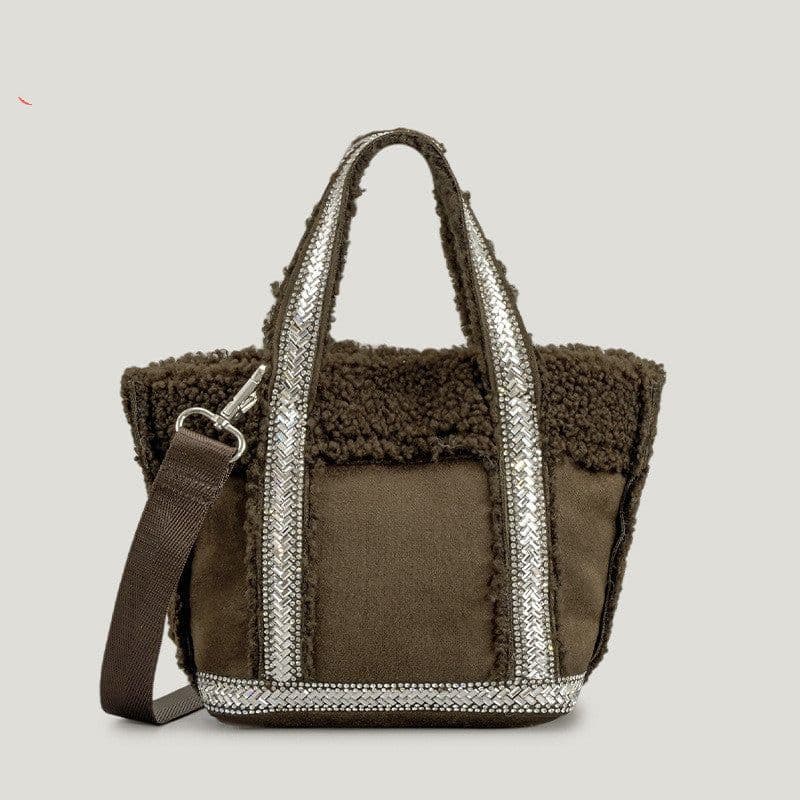 image-Autumn And Winter Woolen Bucket Bag Female Special-interest Design