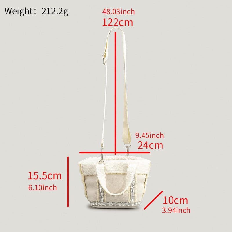 image-Autumn And Winter Woolen Bucket Bag Female Special-interest Design