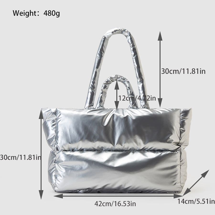 image-Down Cotton-padded Coat Tote Bag Women's Fashion Simple