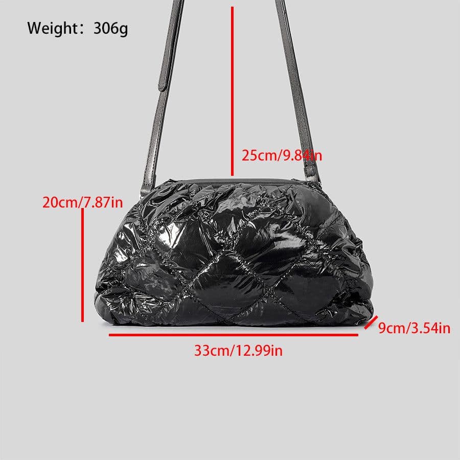 image-Down Cotton-padded Jacket Clip Handbag Women's Simple Nylon