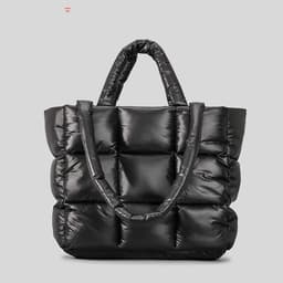 image-Jiugong Plaid Down Cotton Tote Bag Female Soft