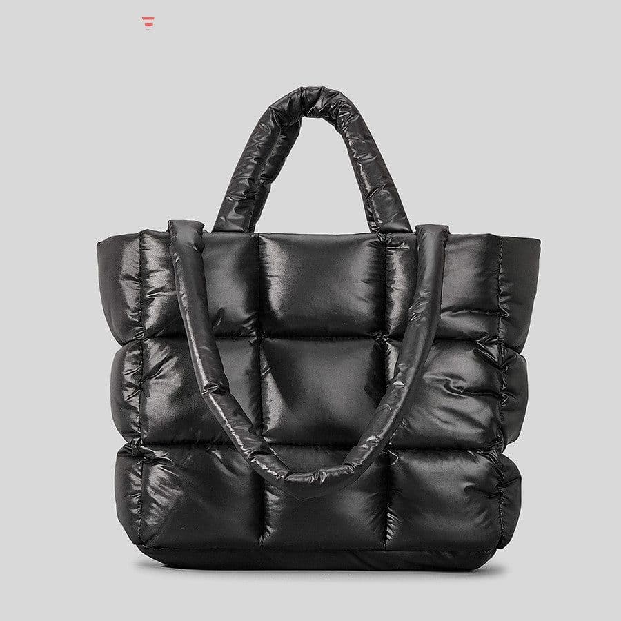 image-Jiugong Plaid Down Cotton Tote Bag Female Soft
