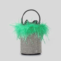 image-Plush Bucket Bag Female Bling Hot Drilling