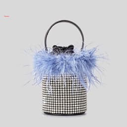 image-Plush Bucket Bag Female Bling Hot Drilling