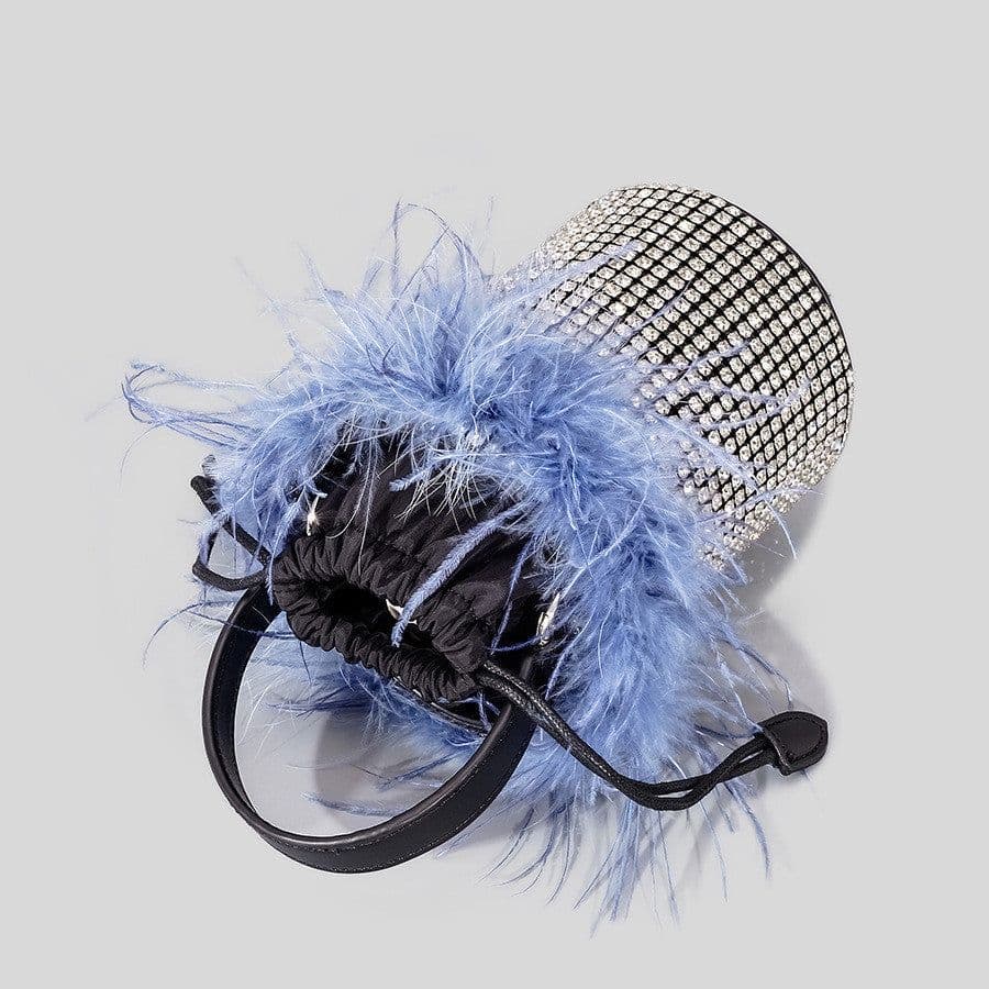 image-Plush Bucket Bag Female Bling Hot Drilling