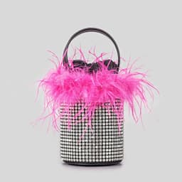 image-Plush Bucket Bag Female Bling Hot Drilling