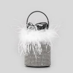 image-Plush Bucket Bag Female Bling Hot Drilling