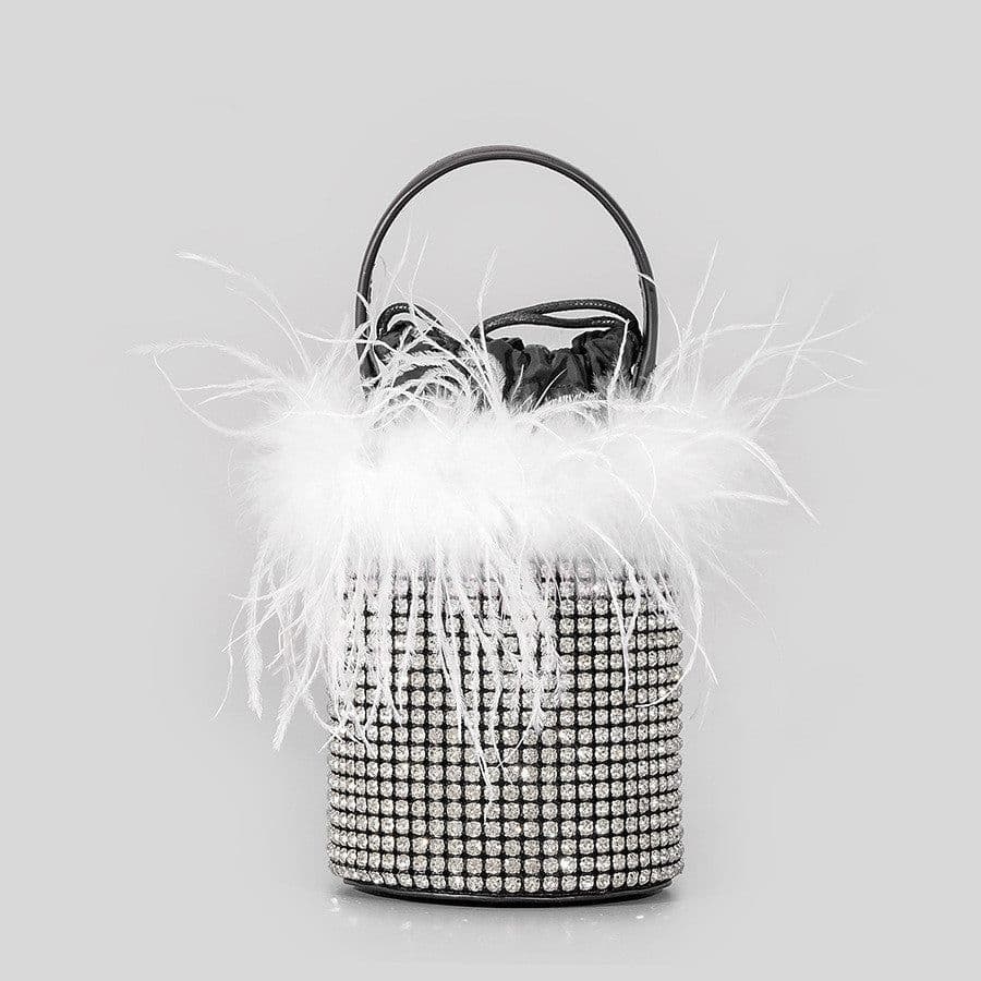 image-Plush Bucket Bag Female Bling Hot Drilling
