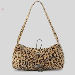image-Autumn And Winter Drawstring Ruffle Zebra Stripes Underarm Bag Women