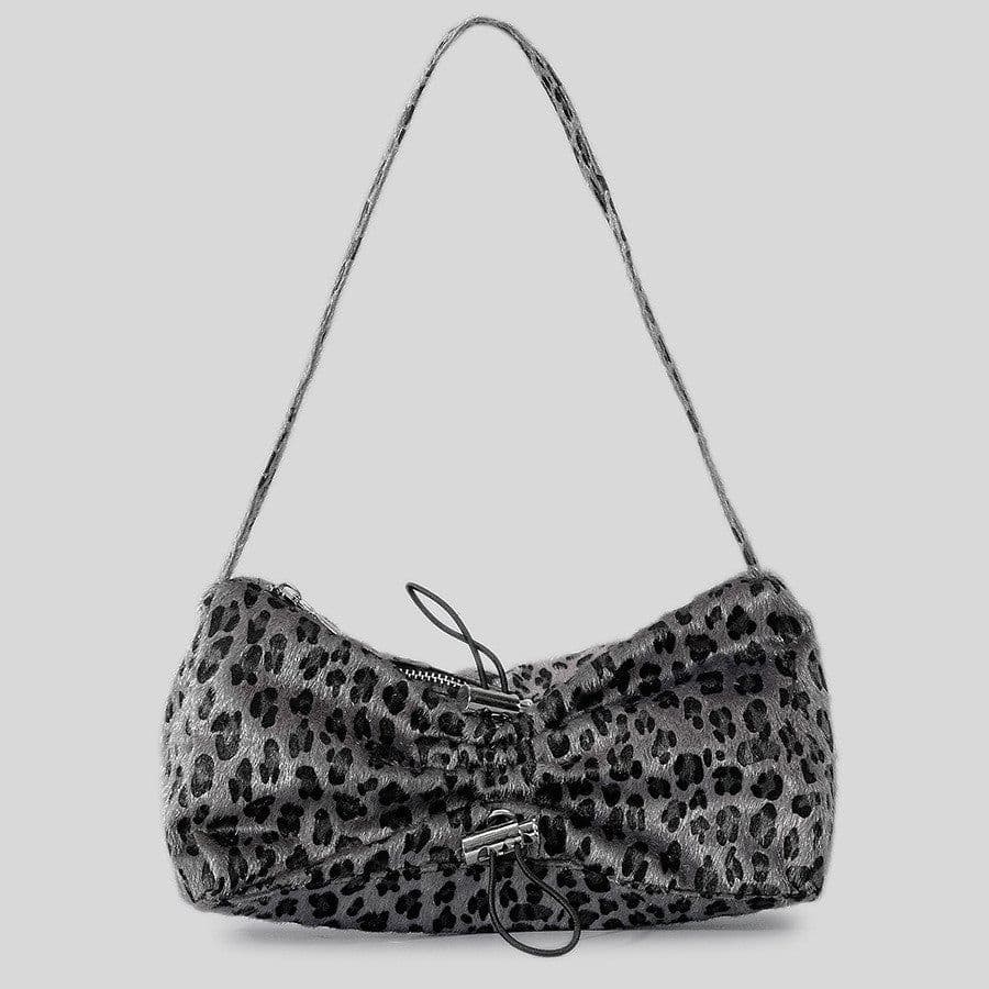 image-Autumn And Winter Drawstring Ruffle Zebra Stripes Underarm Bag Women