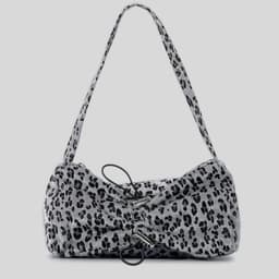 image-Autumn And Winter Drawstring Ruffle Zebra Stripes Underarm Bag Women