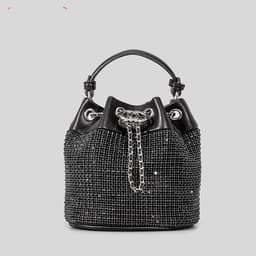 image-Rhinestone Women's Niche Bling Rhinestone Bucket Bag