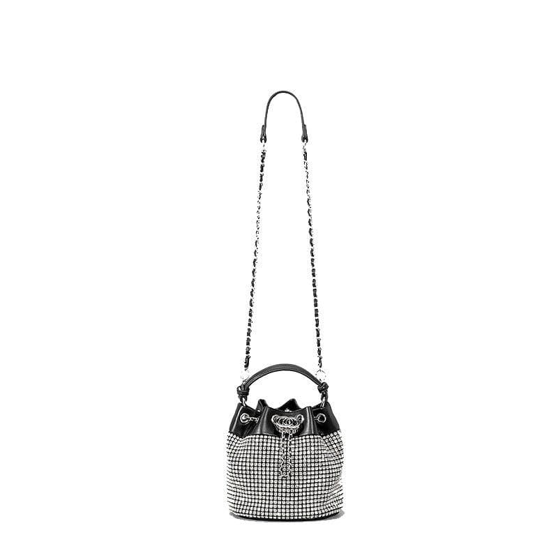 image-Rhinestone Women's Niche Bling Rhinestone Bucket Bag