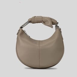 image-Fashionable Simple Soft Pu Saddle Bag Women's Niche Stitching Knotted Handbag