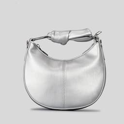 image-Fashionable Simple Soft Pu Saddle Bag Women's Niche Stitching Knotted Handbag