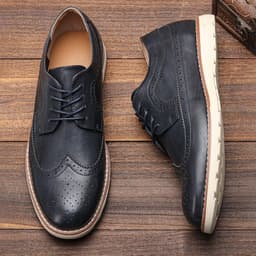 image-Men's Ultra-light Brogue Casual Retro Spring And Summer Comfortable Leather Sneakers