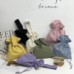 image-Women's Fashion Casual Simple Nylon Cloth Bucket Bag