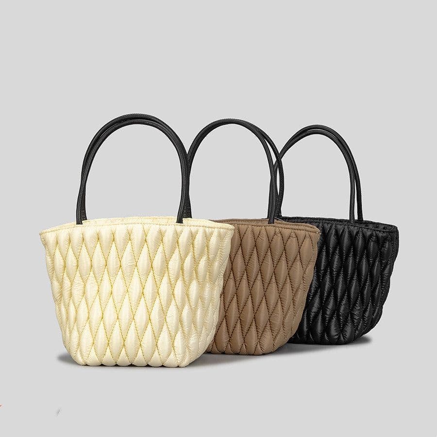 image-Women's Fashion Casual Waterproof Nylon Diamond Quilted Handbag