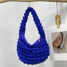 image-Women's Fashion Casual Solid Color Pleated Clouds Underarm Bag