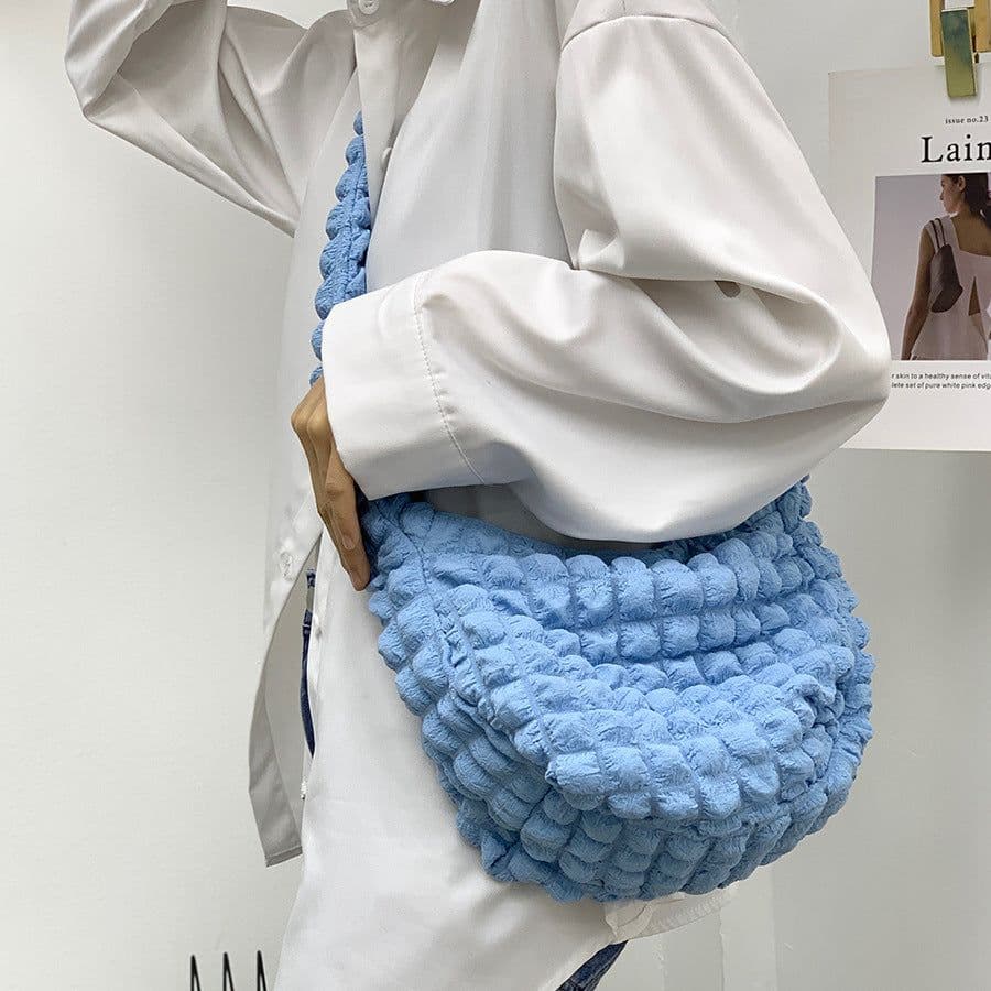image-Women's Fashion Casual Rhombus Pleated Crossbody Bag