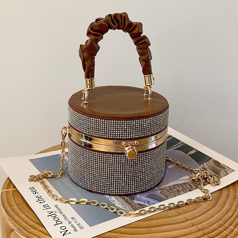 image-Women's Fashion All-matching Rhinestone Fashion Bucket Bag