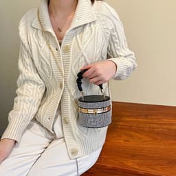 image-Women's Fashion All-matching Rhinestone Fashion Bucket Bag