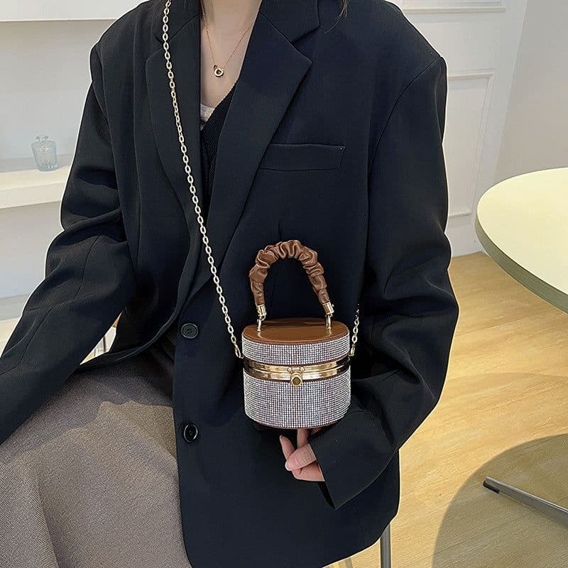 image-Women's Fashion All-matching Rhinestone Fashion Bucket Bag