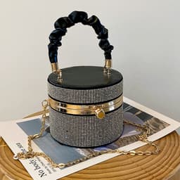 image-Women's Fashion All-matching Rhinestone Fashion Bucket Bag