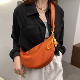 image-Nylon Women's Saddle All-matching Crossbody Dumpling Bag
