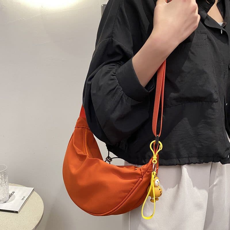 image-Nylon Women's Saddle All-matching Crossbody Dumpling Bag