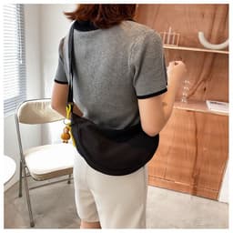 image-Nylon Women's Saddle All-matching Crossbody Dumpling Bag