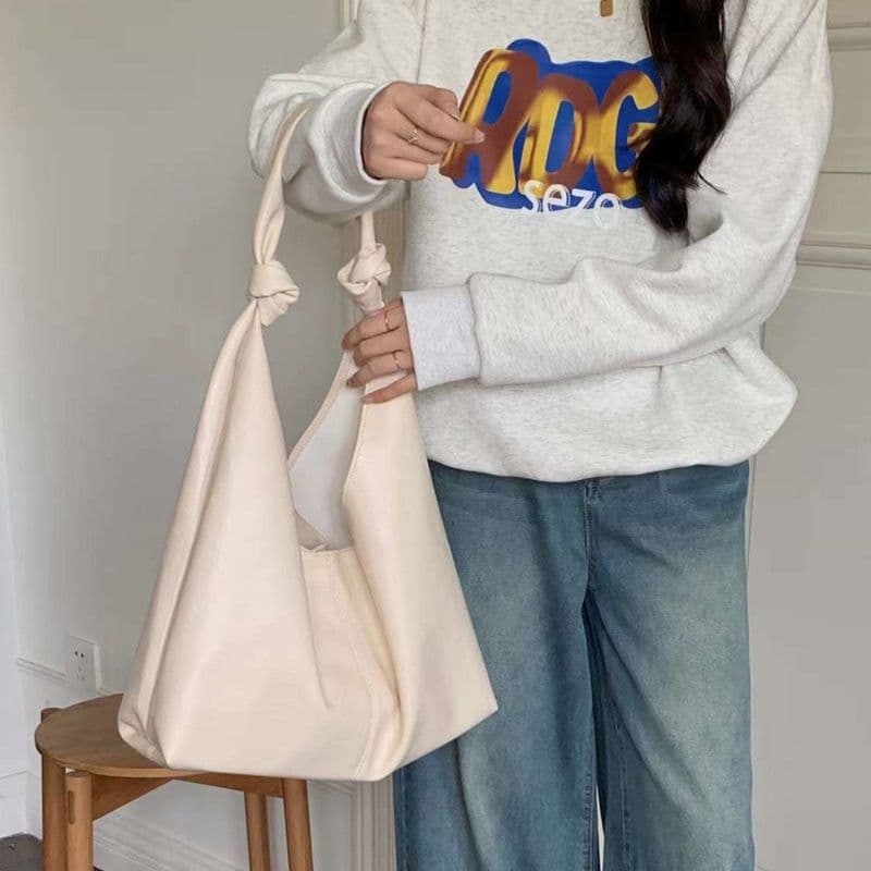 image-Large Capacity Soft Leather Underarm Bag Commuter's All-matching Portable