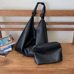 image-Large Capacity Soft Leather Underarm Bag Commuter's All-matching Portable