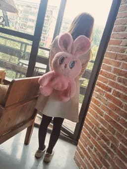 image-Rabbit Cute Furry Big Eyes Backpack Shoulder Travel Bag