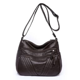 image-Women's Fashion Casual Crossbody Soft Leather Multi-pocket Shoulder Bag