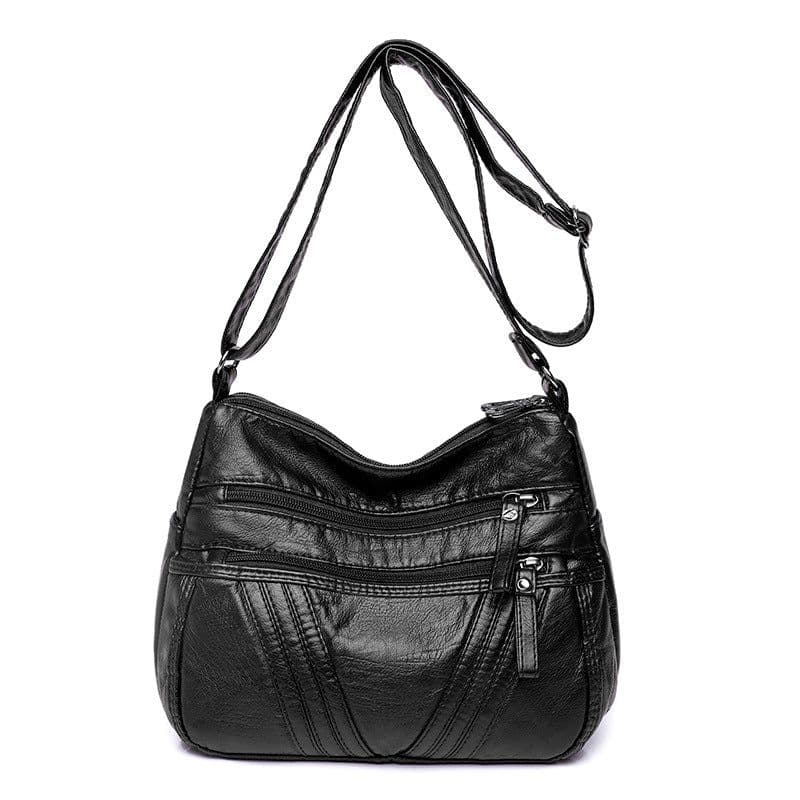 image-Women's Fashion Casual Crossbody Soft Leather Multi-pocket Shoulder Bag