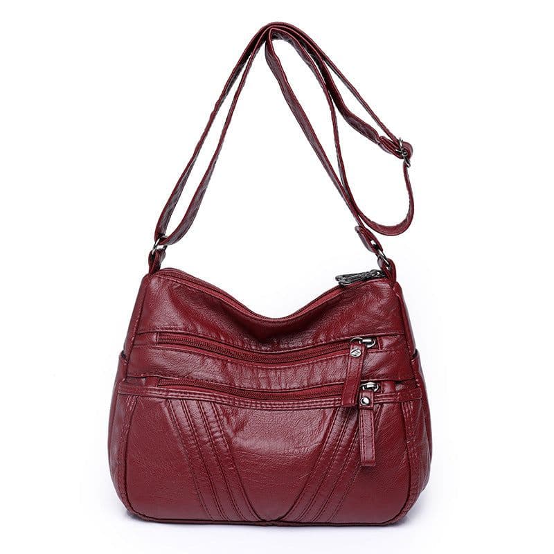 image-Women's Fashion Casual Crossbody Soft Leather Multi-pocket Shoulder Bag