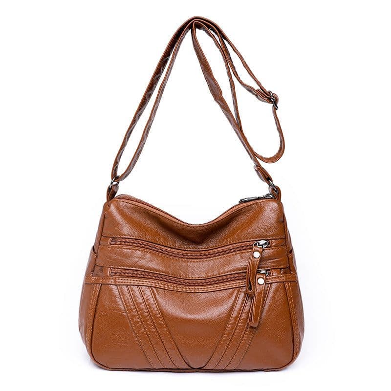 image-Women's Fashion Casual Crossbody Soft Leather Multi-pocket Shoulder Bag