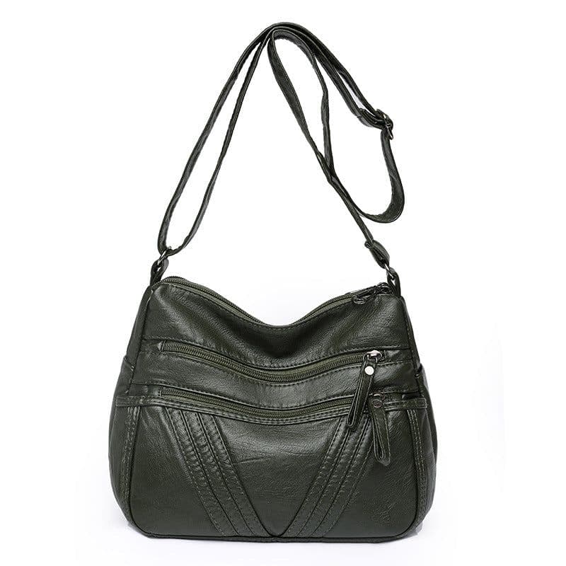 image-Women's Fashion Casual Crossbody Soft Leather Multi-pocket Shoulder Bag