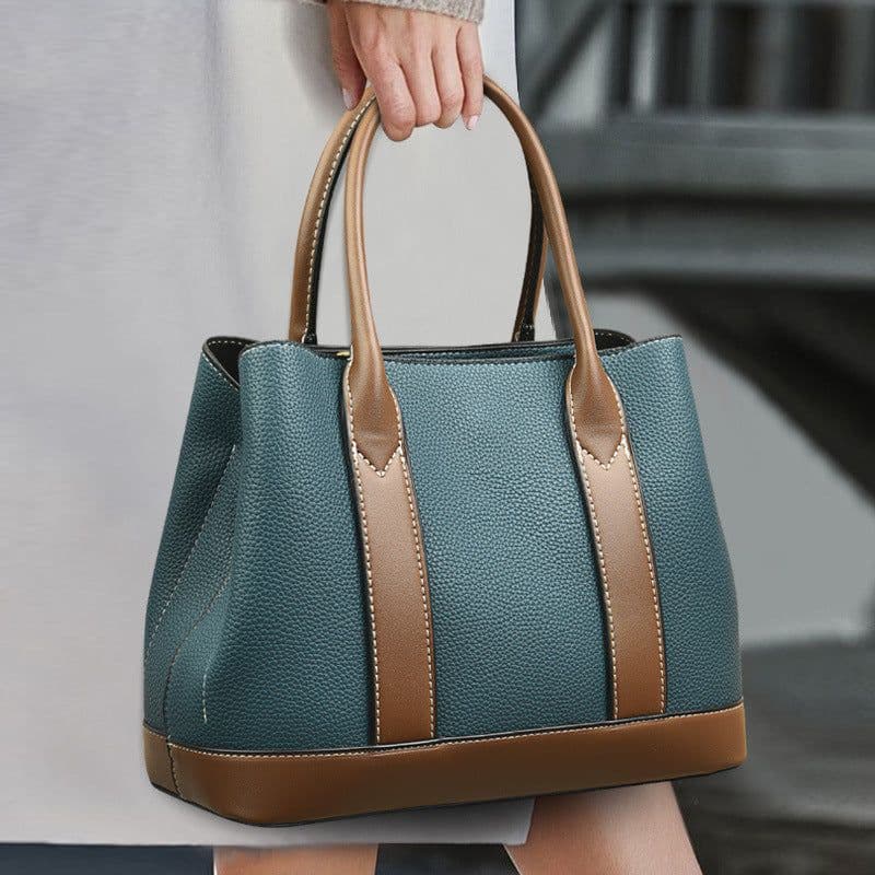 image-Women's Fashion Contrast Color Bag Capacity Shoulder Crossbody Bag
