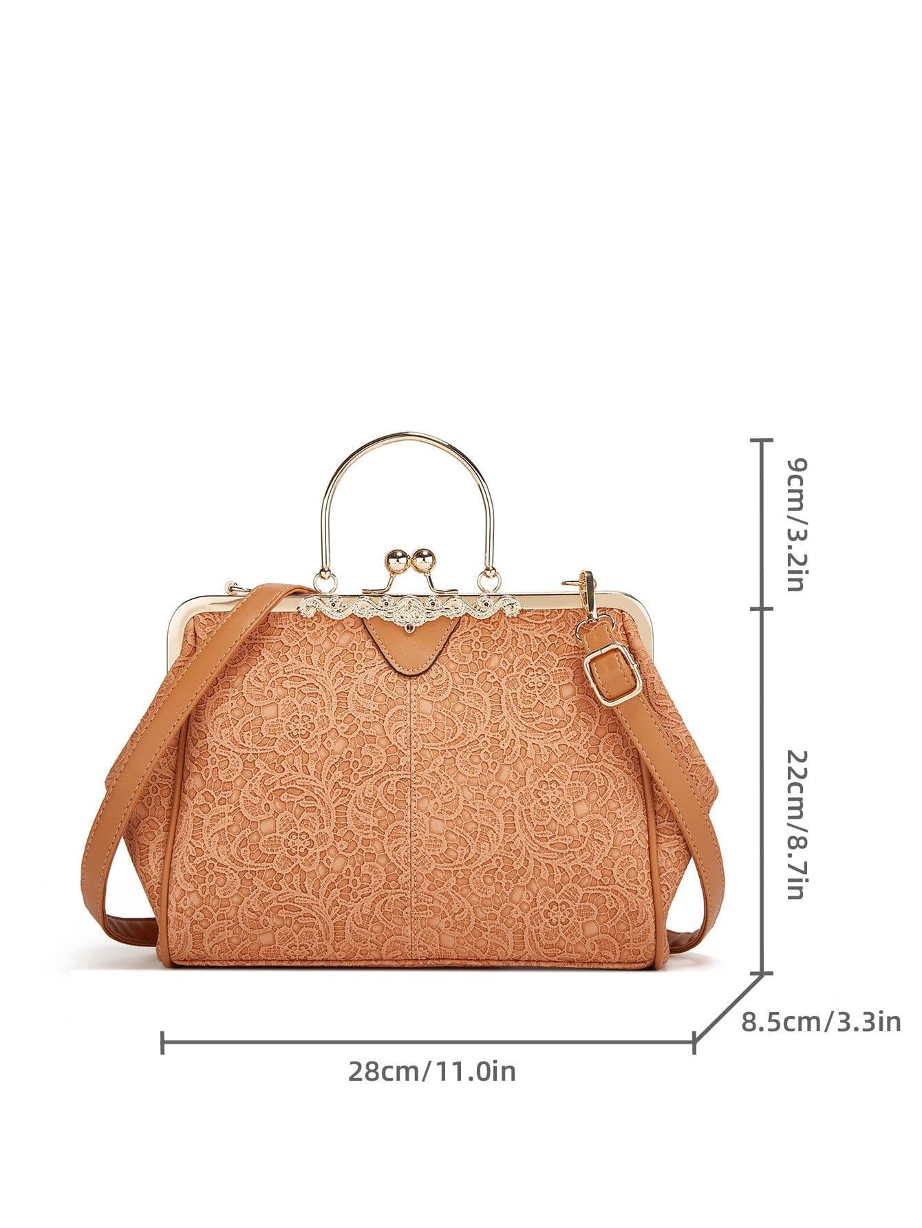 image-Crossbody Bag Women's Lace Large Capacity Handbag