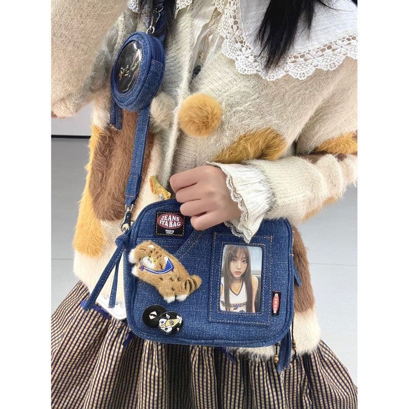 image-Versatile Handheld Leisure Mini Denim Bag Women